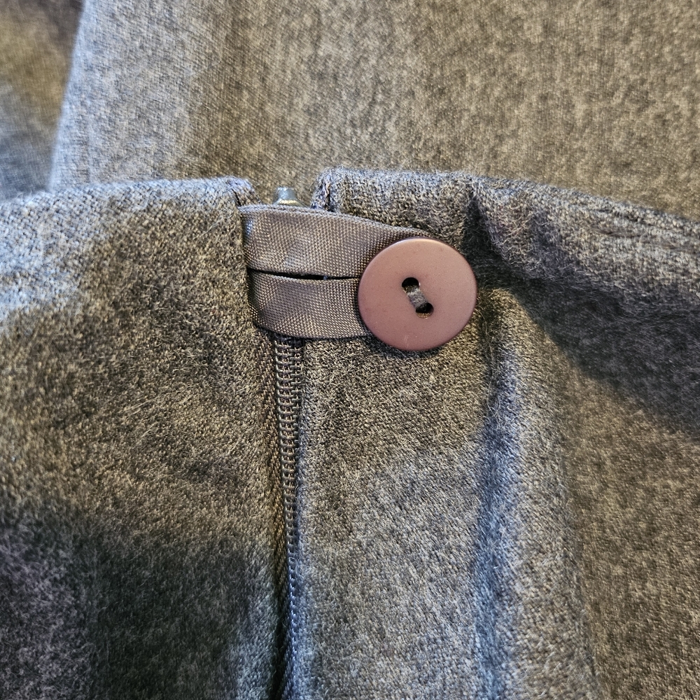 Talbots Vintage Gray Italian Wool Split Front High Waisted A-Line Skirt - Picture 8 of 10